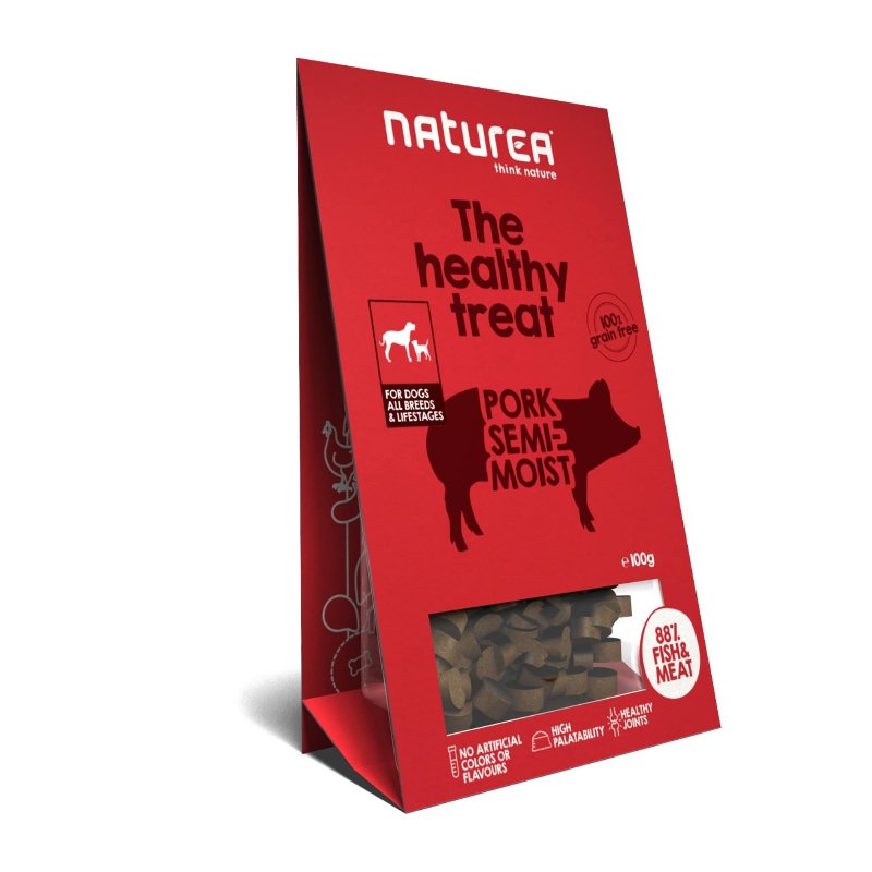 Snack Cão Naturea Porco Semi-Húmido 100 g