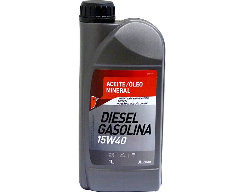 Óleo De Motor Auchan Mineral 15W40 Gasolina/Diesel 1 l