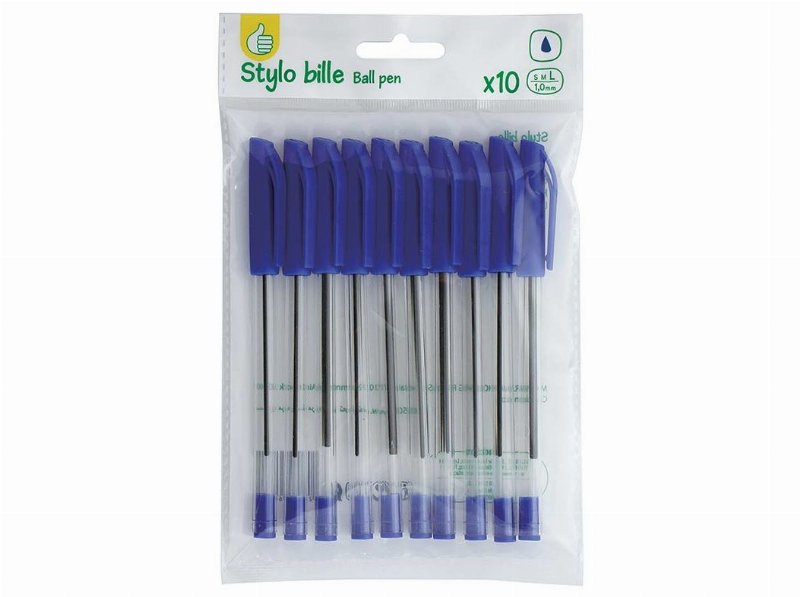 Conjunto De 10 Esferográficas Polegar Azul