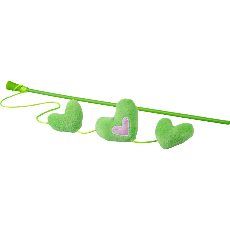 Brinquedo Para Gato Cana Com Corações Verdes 1 unidade