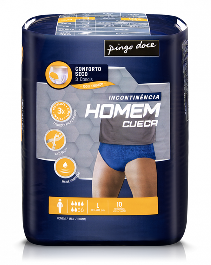 Cuecas Incontinência Homem Tamanho Grande Pingo Doce 10Un