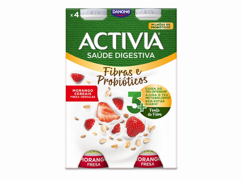 Bifidus Líquido Activia Morango Cereais 4X155 g
