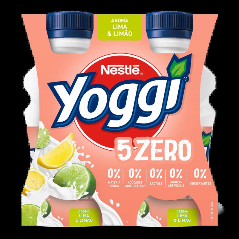 Iogurte Líquido Magro 5 Zero Lima E Limão Pack 4 Yoggi 0.16Kg