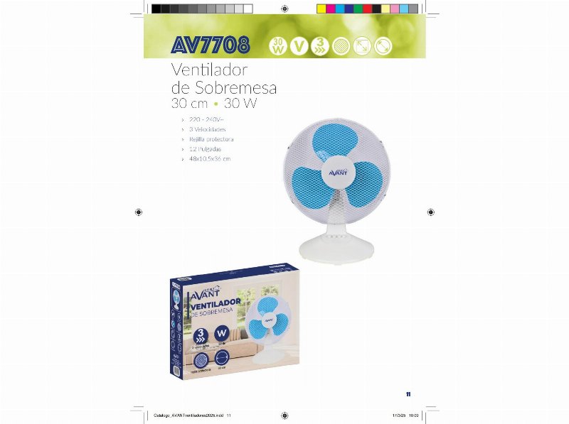 Ventoinha De Mesa Avant Av7708