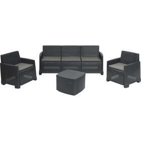 Conjunto De Estar 5 Lugares Cinza Garda Time Scale