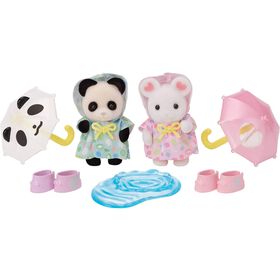 Sylvanian Families - Amigos Do Jardim Da Infância Caminhando Na Chuva