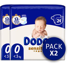 Fraldas Sensitive < 3 kg T0 Dodot 2 X 24 Un
