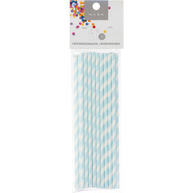 Palhinhas Retas Papel Azul E Branco Kasa