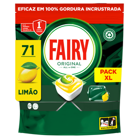 Detergente Máquina Loiça Pastilhas Original Tudo Em 1 Limão Fairy