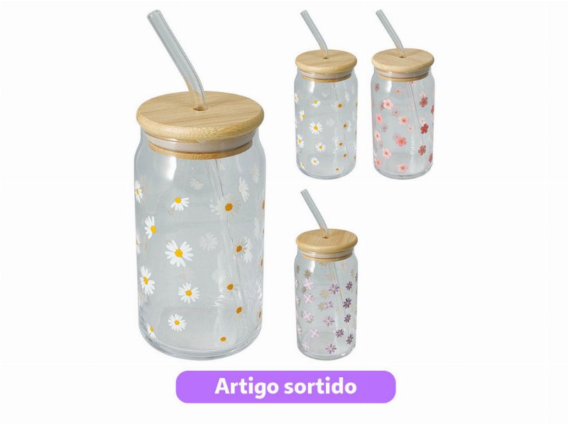 Copo Com Palhinha 500 ml Modelos Sortidos