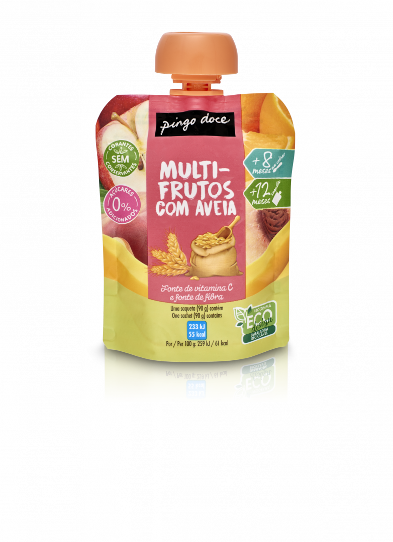 Bolsa De Fruta Multifrutos Com Aveia Pingo Doce 0.09Kg