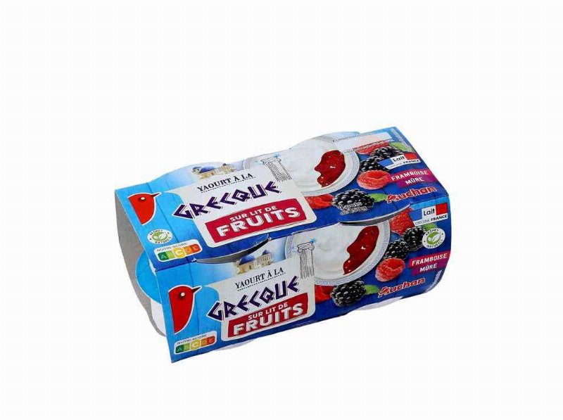 Iogurte Auchan Grego Amora E Framboesa 4X150 g