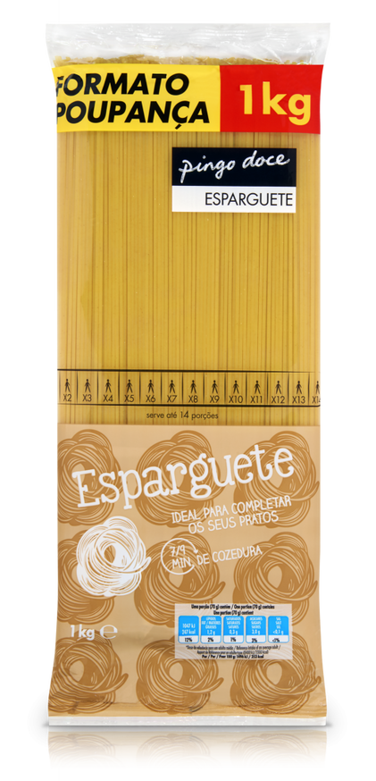 Massa Esparguete Pack Poupança Pingo Doce 1Kg
