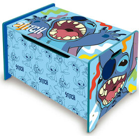 Banco E Baú Arrumação Madeira 62,5X37X40Cm Stitch Disney