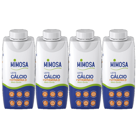Leite Uht Meio Gordo Cálcio Mimosa 4 X 200 ml