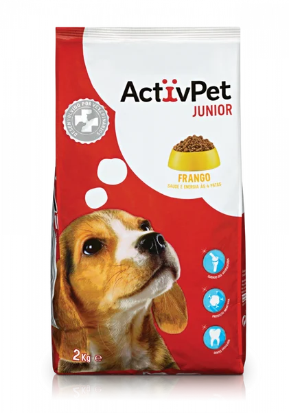 Comida Seca Para Cão Júnior Com Frango Activpet 2Kg