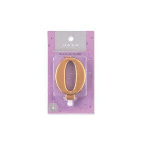 Vela Nº0 8Cm Dourado Kasa