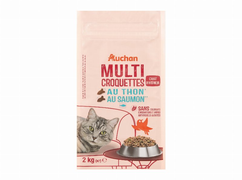 Ração Para Gato De Interior Auchan Com Atum E Com Salmão 2 kg