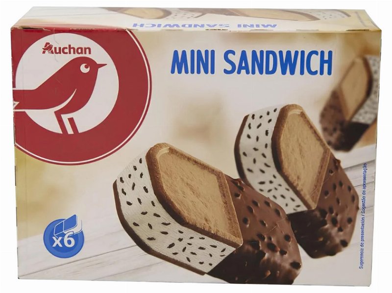Gelado Auchan Mini Sandwich Nata 6X85 ml