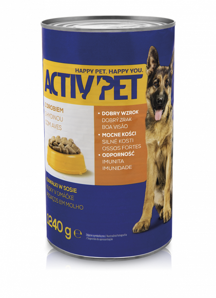 Comida Húmida Para Cão Com Aves Em Molho Activpet 1.24Un