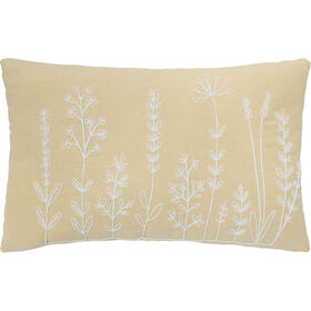 Almofada Flores Bordadas Amarela Kasa