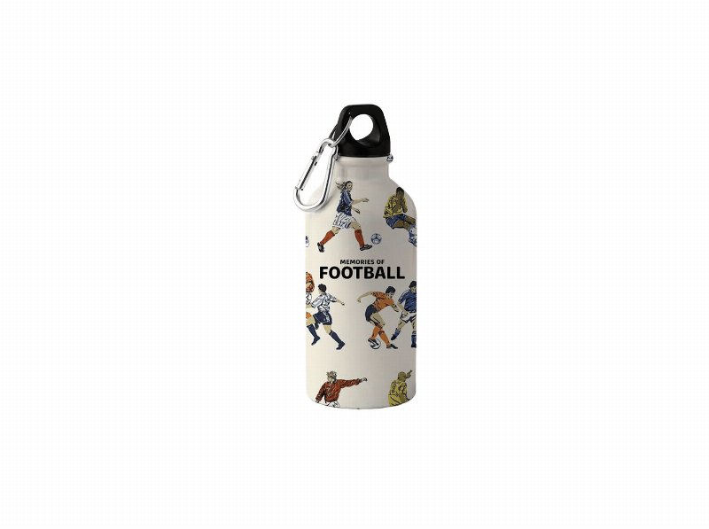 Garrafa Água Football Party Aluminio Com Mosquetão 400 ml