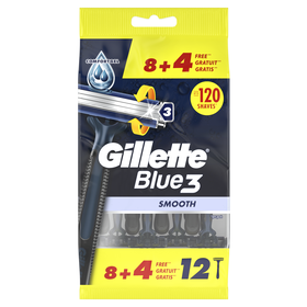Lâminas Descartáveis Blue3 Smooth Gillette 8 Un + 4 Un Grátis