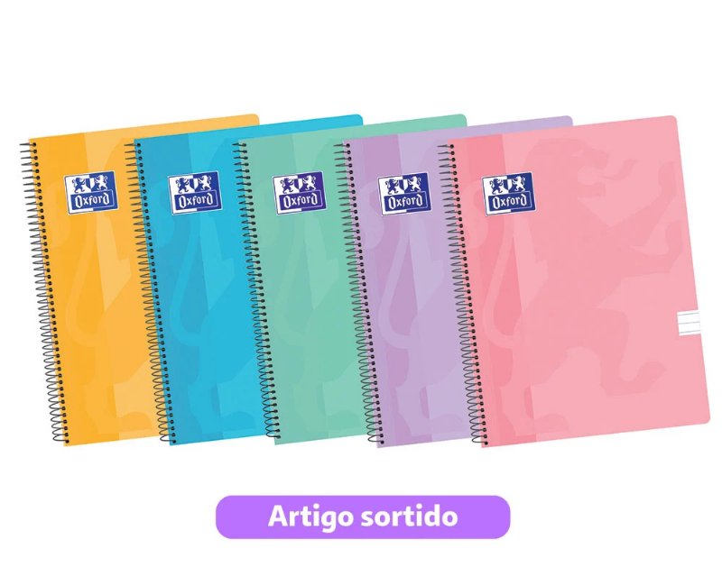 Caderno Espiralflex A4 Pautado Oxford 50 Folhas Cores Sortidas