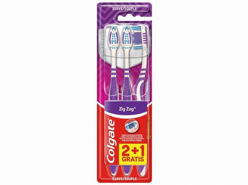 Escova De Dentes Colgate Zig Zag Suave Pack 3