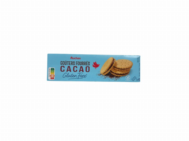 Bolachas Auchan S/Glúten Recheio De Cacau 120 g
