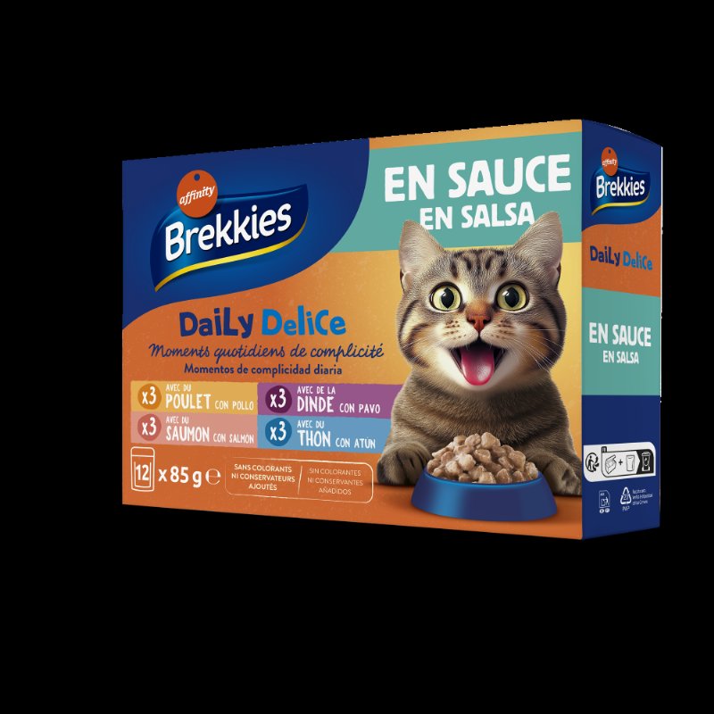 Comida Húmida Para Gato Mix Molho Brekkies 1.02Kg