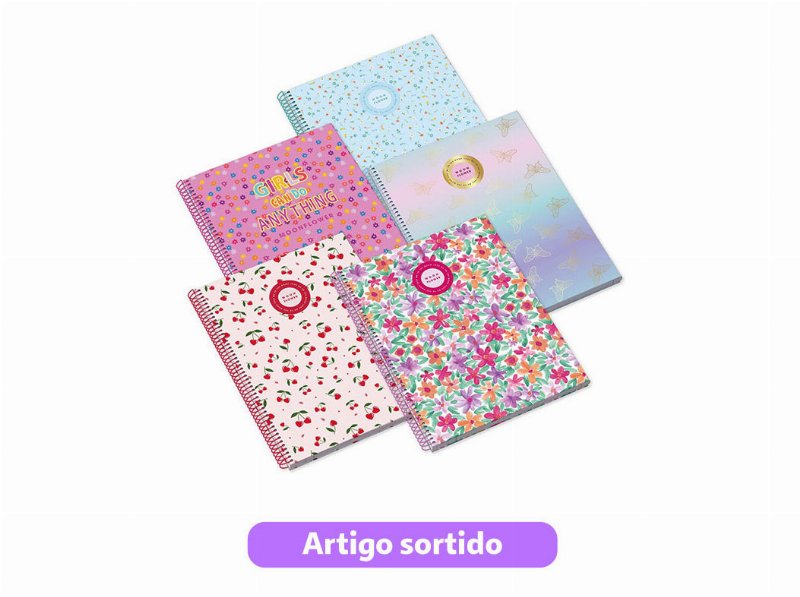 Caderno Espiral A4 Ambar Teen Moonflower 80 Folhas 90 g Modelos Sortidos