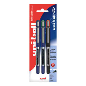 Roller Eye Micro De Tinta Preta, Azul E Vermelha Uni-Ball