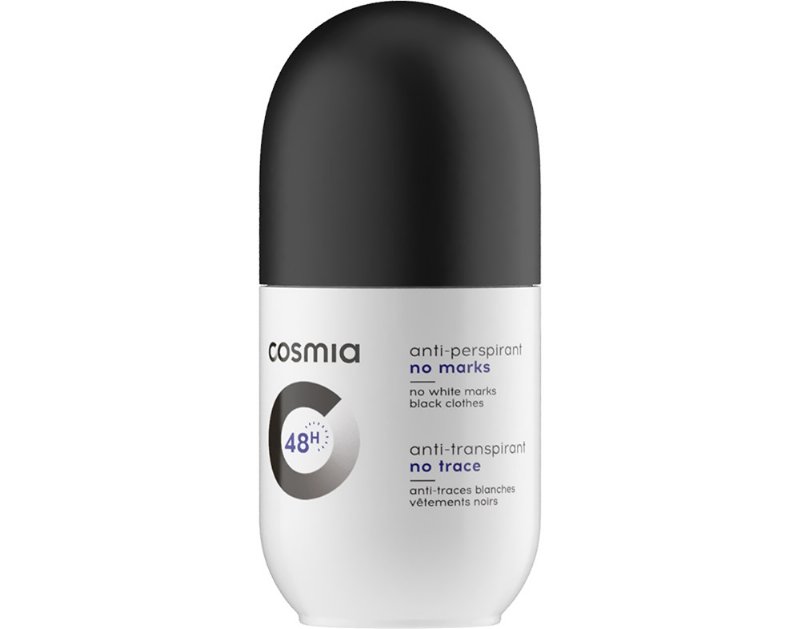 Desodorizante Roll On Cosmia Sem Manchas Preto E Branco 50 ml