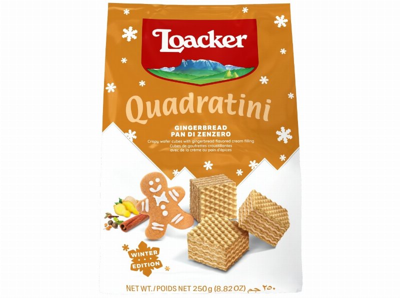 Bolachas Wafer Loacker Quadratini Gengibre 250 g