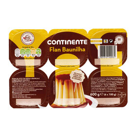 Pudim Flan Baunilha Continente 600 gr (6 Un)