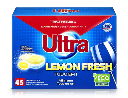 Pastilhas Para Máquina Loiça All In 1 Lemon Fresh Ultra 45Un