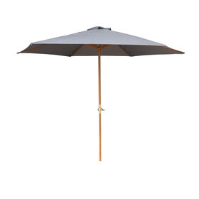 Guarda-Sol De Madeira Com Manivela 3M Cinza Kasa