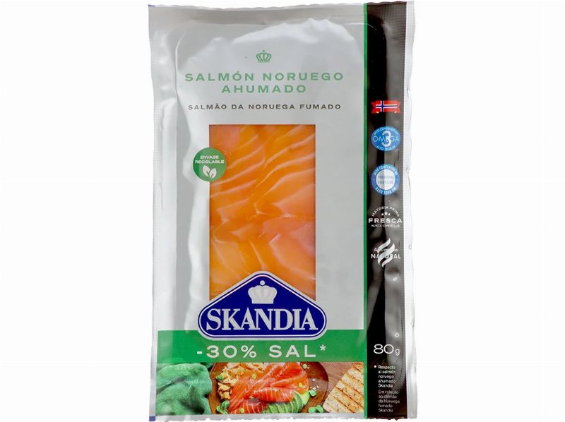 Salmao Fumado Skandia Baixo Teor Sal 80 g