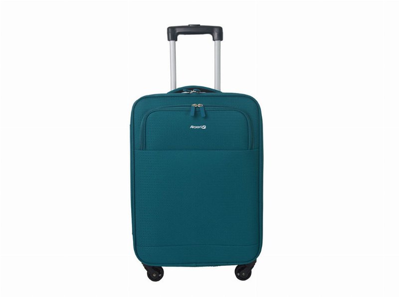 Mala De Cabine Flexível Airport Azul 4 Rodas 35X55X20Cm