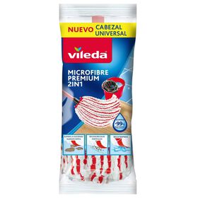 Recarga Esfregona Tiras Microfibra Brancas E Vermelhas Premium Vileda
