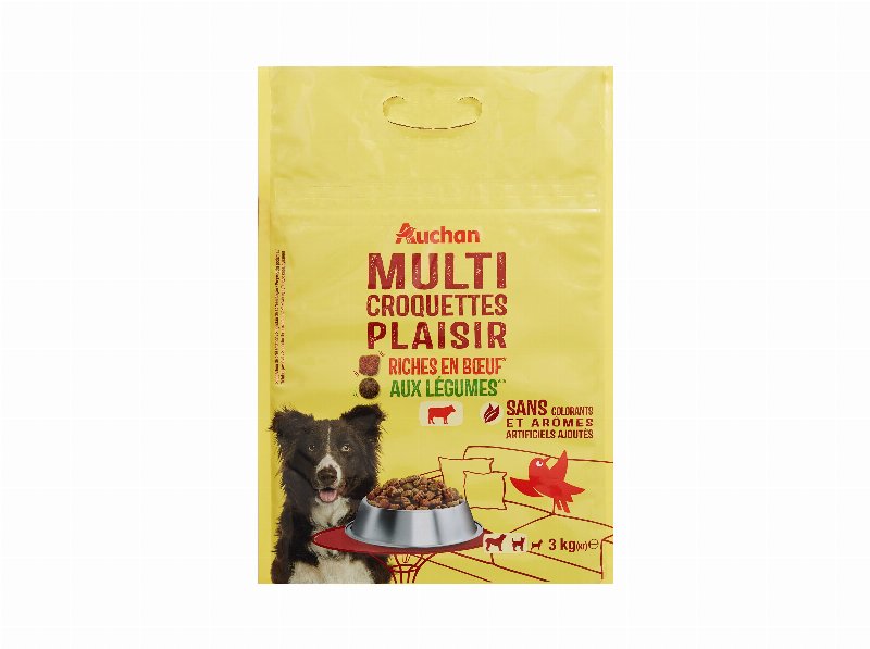 Ração Para Cão Auchan Prazer Rico Em Vaca E Com Legumes 3 kg