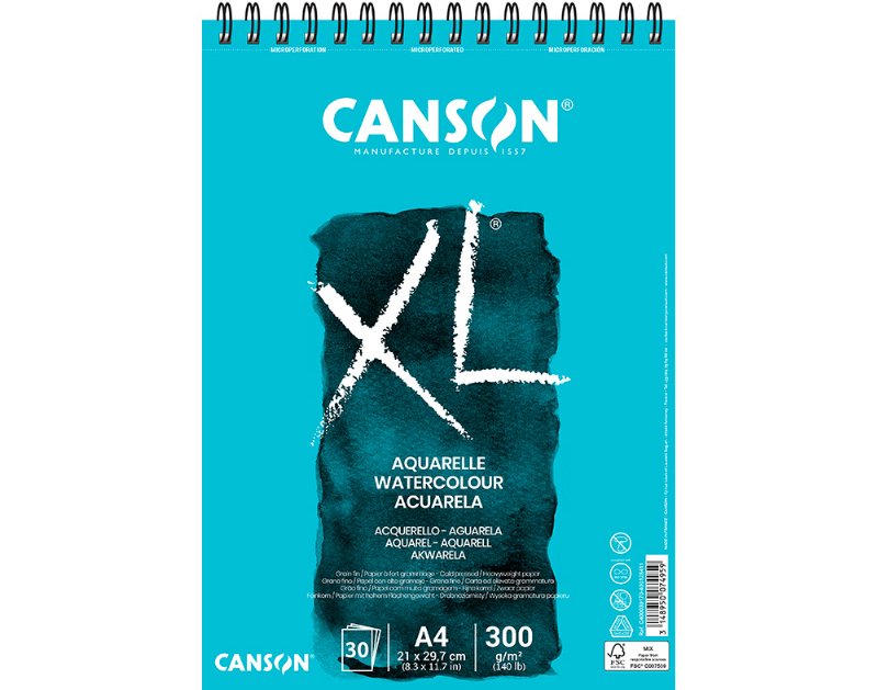 Bloco Desenho Aquarela Espiral Canson Xl A3 Aquarelle 30 Folhas