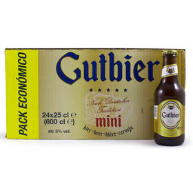 Cerveja Com Álcool Gutbier Mini 24 X 25 cl