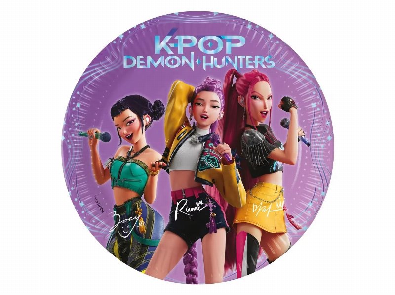 Pratos Descartáveis K-Pop Demon Hunters 23Cm 8 Unidades