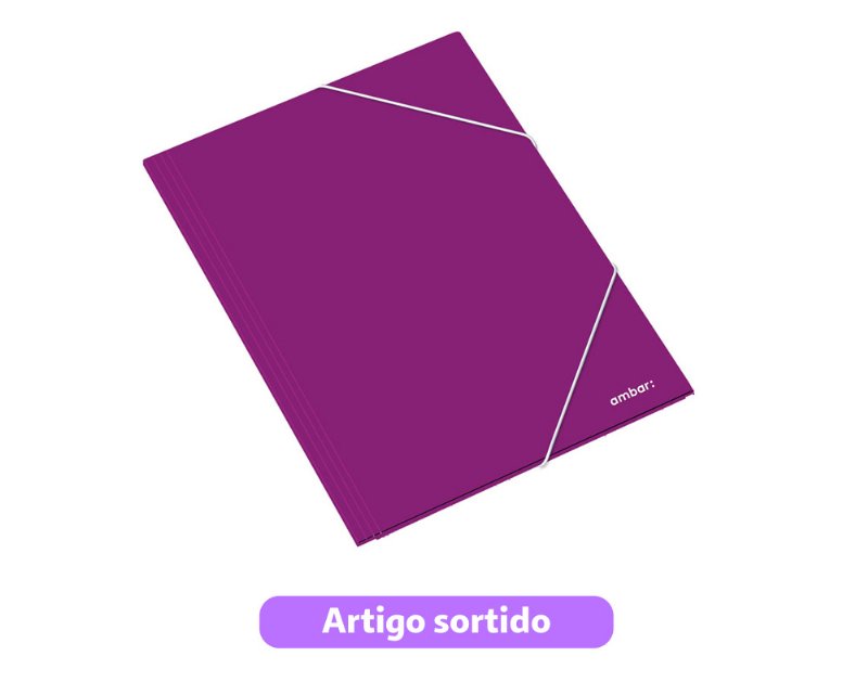 Capa Com Elástico Ambar Almaço Cartolina Cores Sortidas