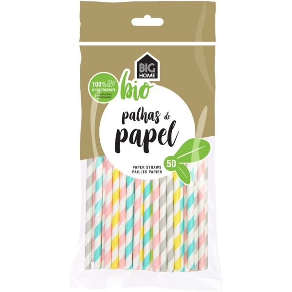 Palhas De Papel Biodegradável 50 unidades