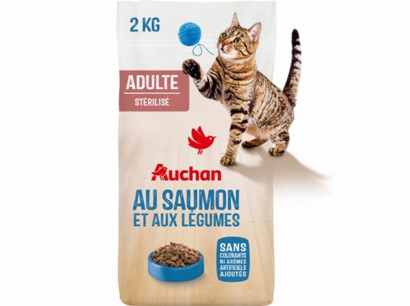 Ração Para Gato Esterilizado Auchan Salmão E Legumes 2 kg