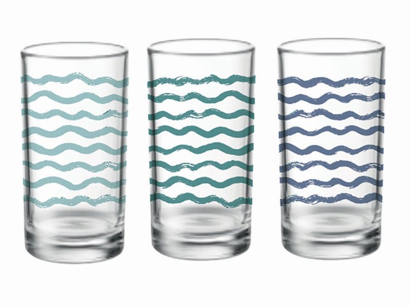 Set 3 Copos Vidro Actuel Ondas 25 cl