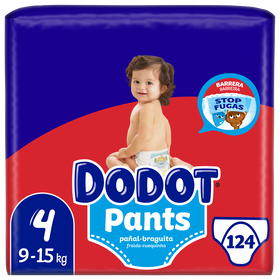 Fraldas Cueca Pants 9-15 kg T4 Dodot 124 Un (2 X 62 Un)